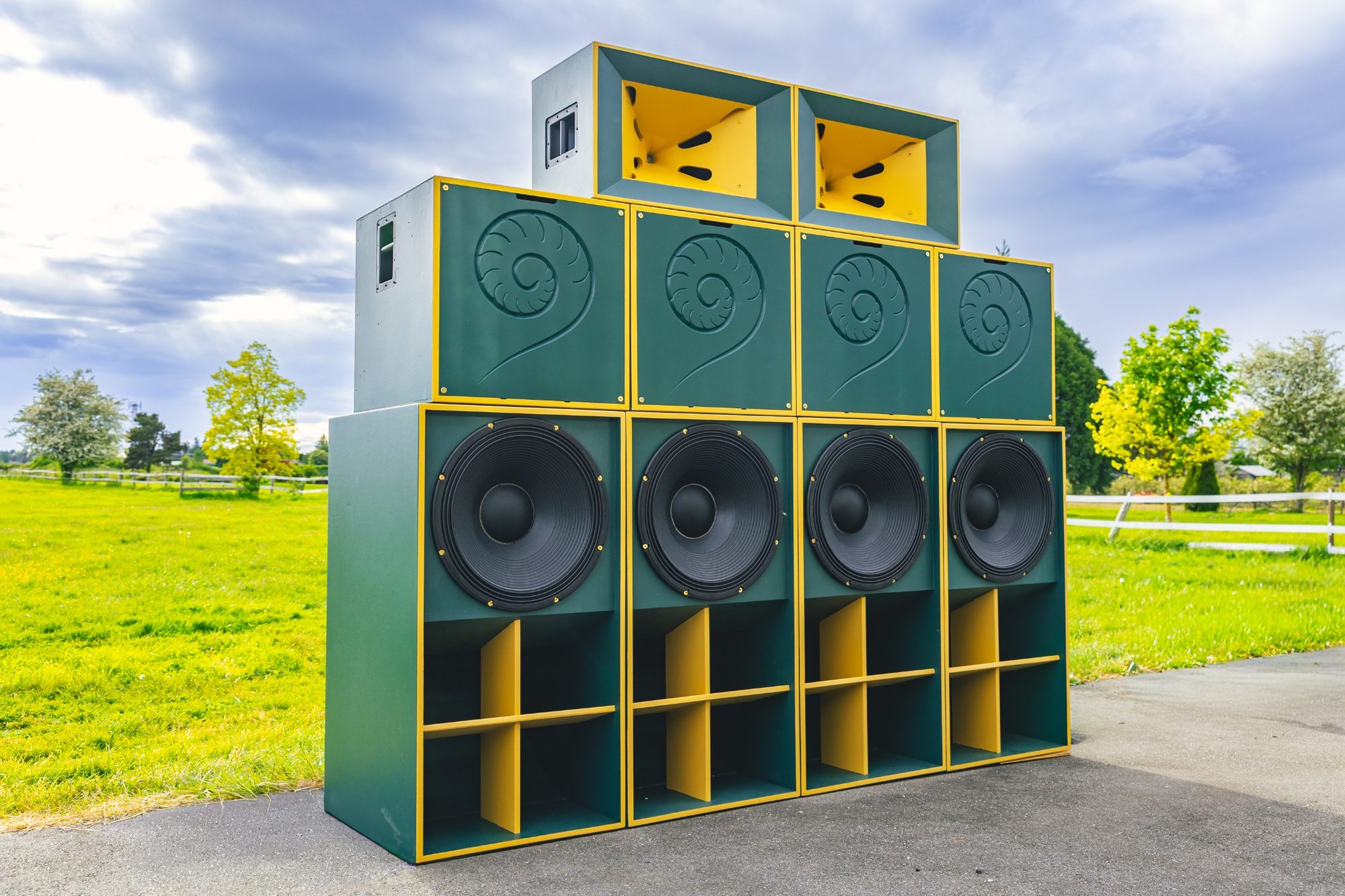 Flora Sound System speaker stack